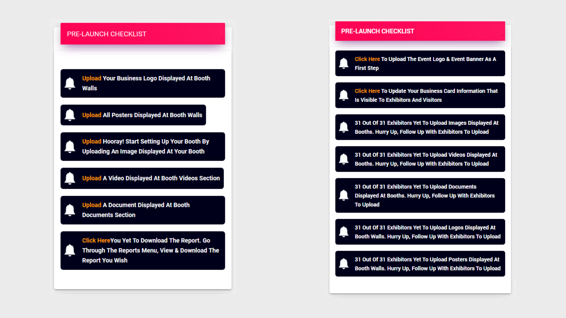 exhibitor onboarding checklist