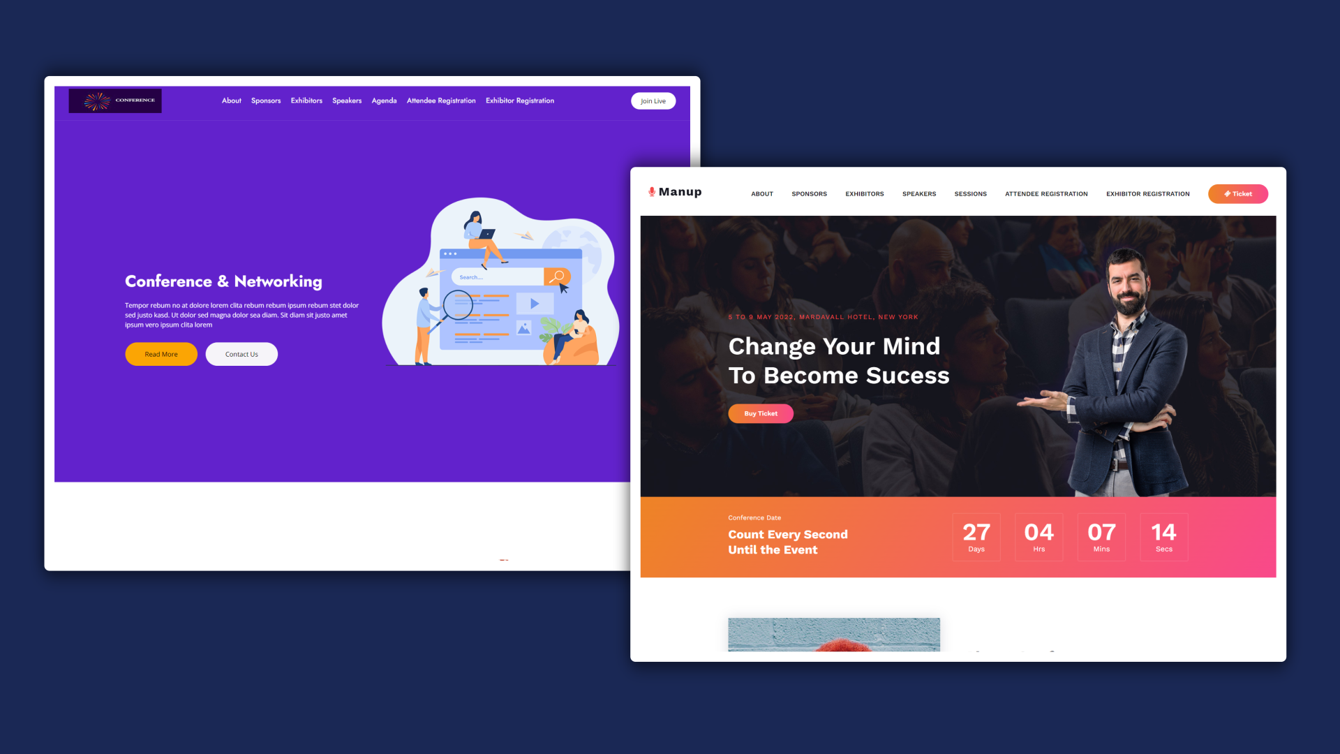 event landing pages