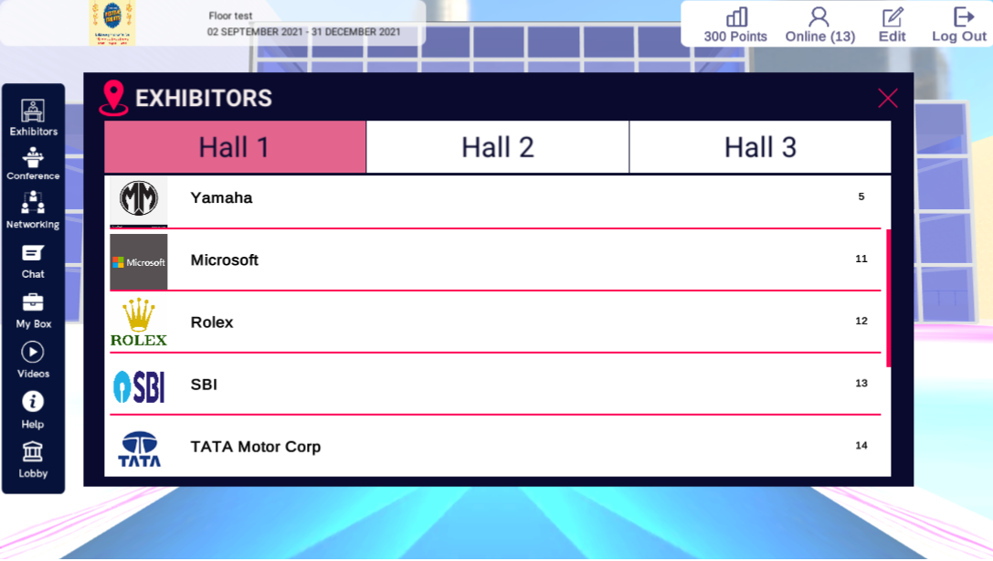 Load booths in Multi-Halls Dynamically